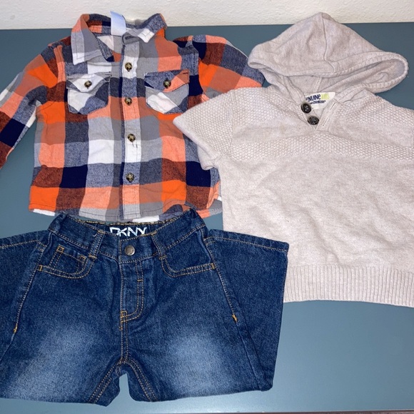 Boys Sweater, plaid top, and jeans - Picture 4 of 7